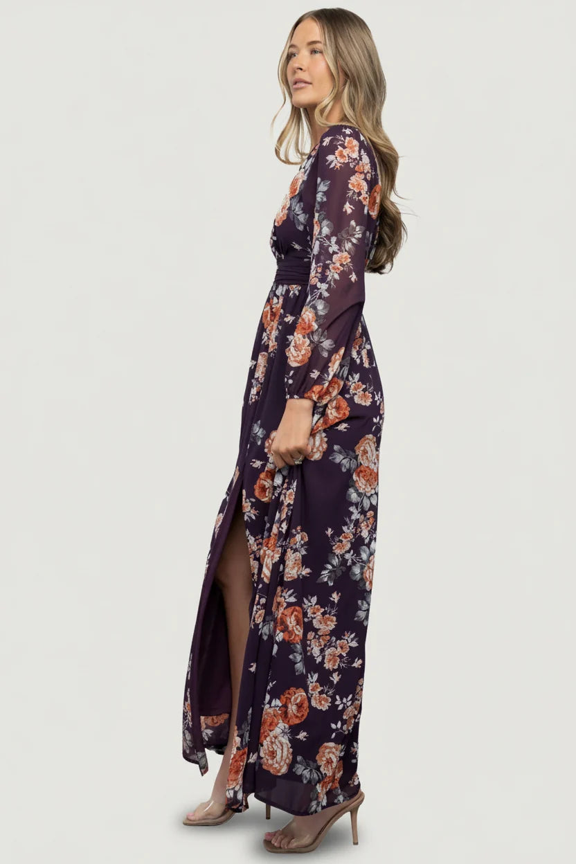 Adira Maxi Dress | Plum Floral