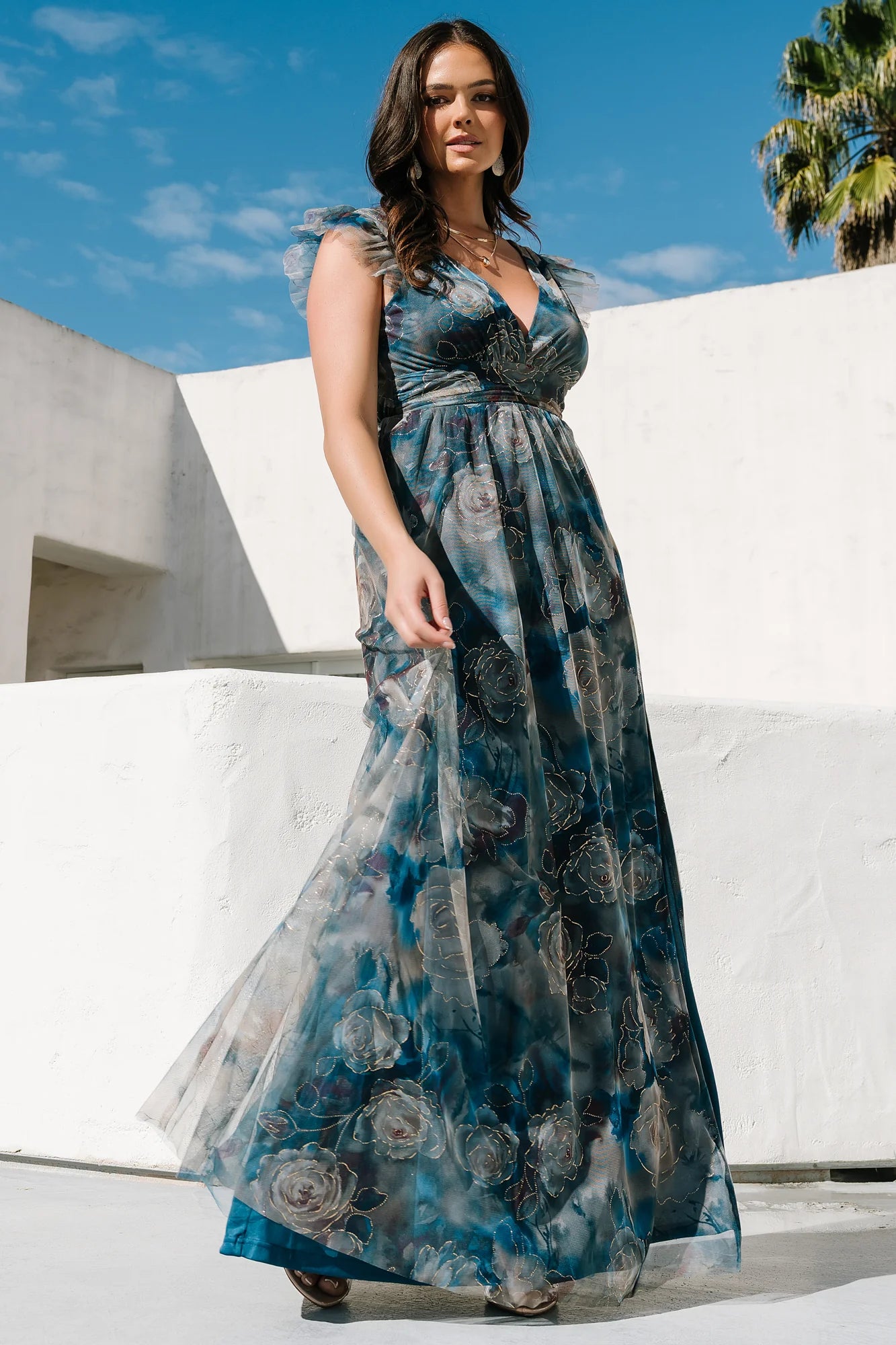Adelyn Maxi Dress | Blue Floral