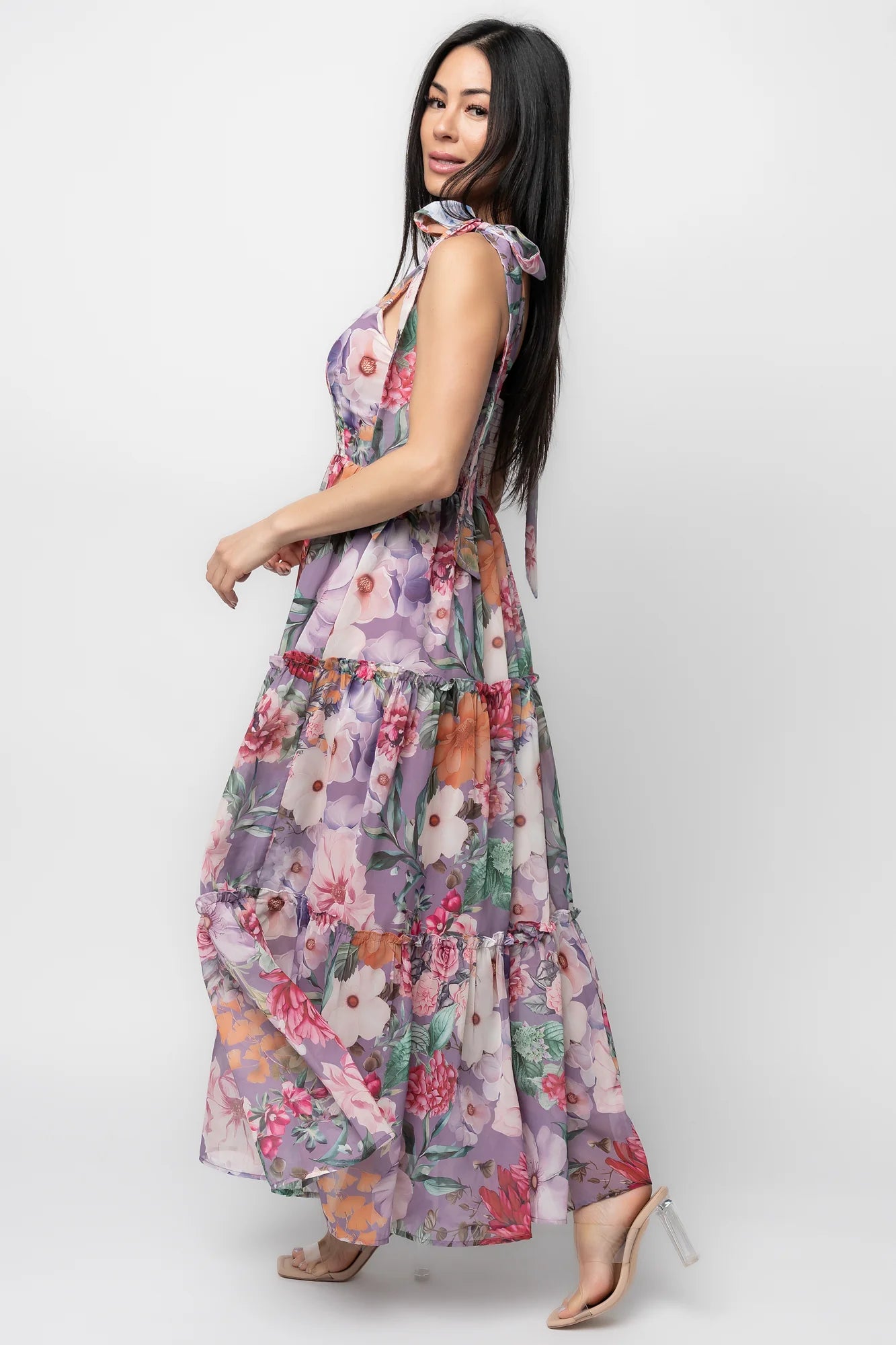 Anita Maxi Dress | Lavender Multi Print