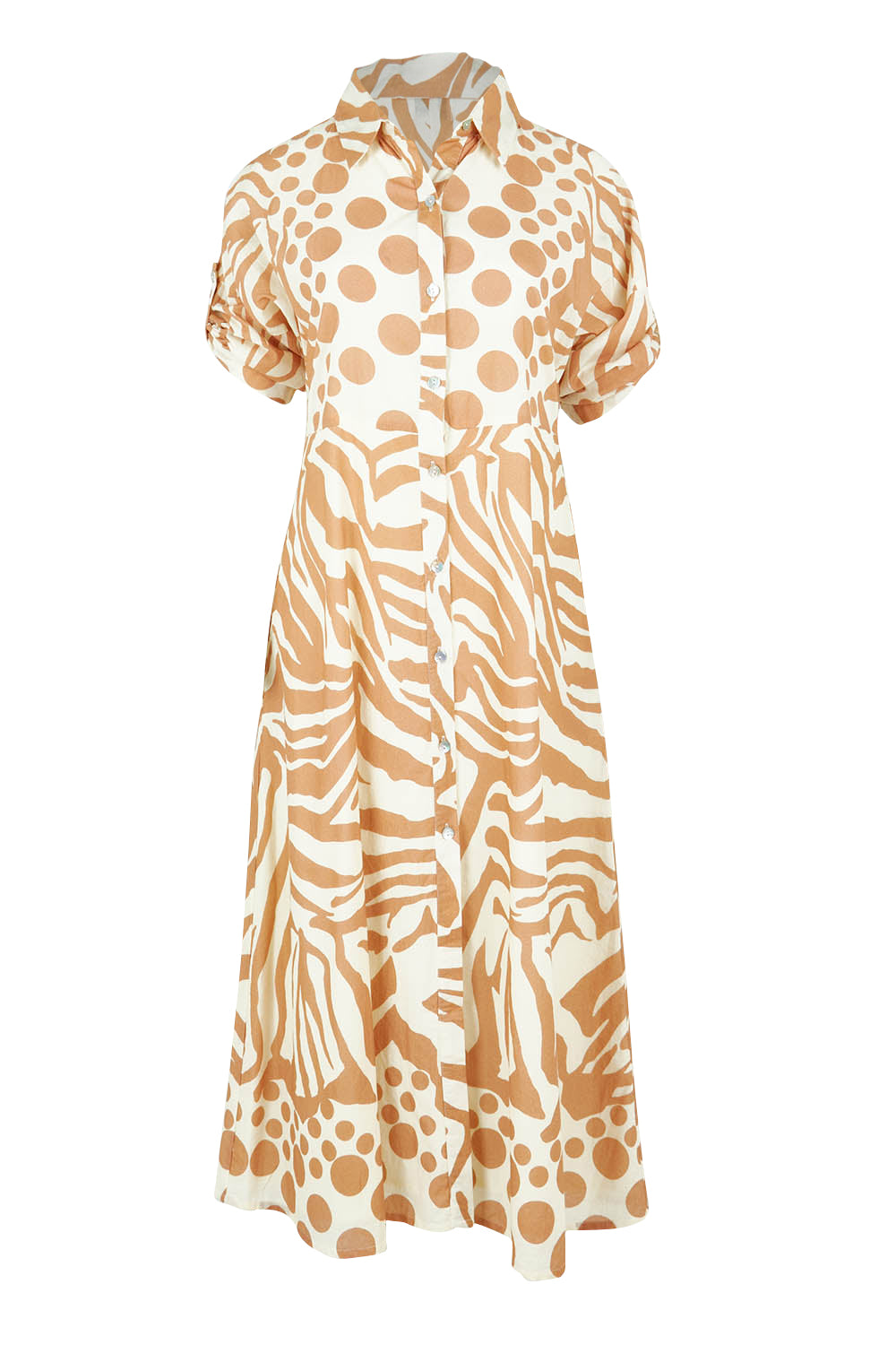 Cotton Shirt Dress - Print
