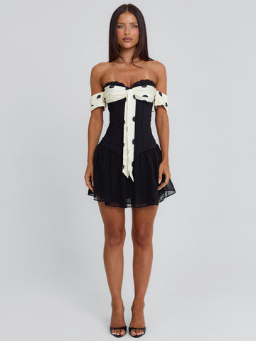 Presley Mini Dress Black Polka Dot