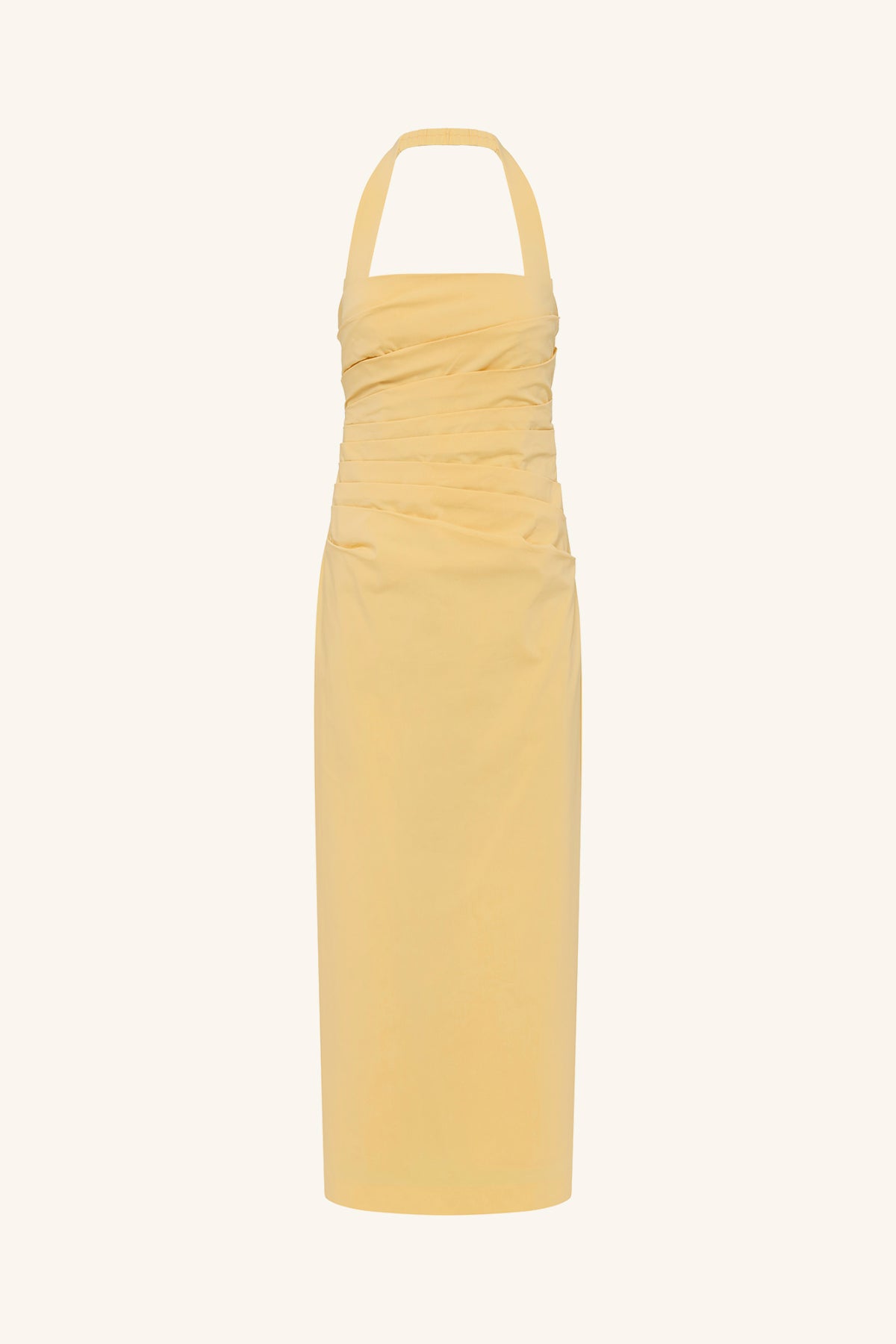 CAMPBELL DRAPED HALTER MAXI DRESS - SOLEIL