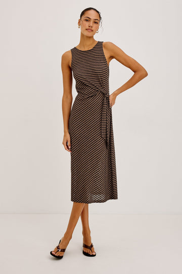 Ricky Dress - Onyx Cocoa Stripe
