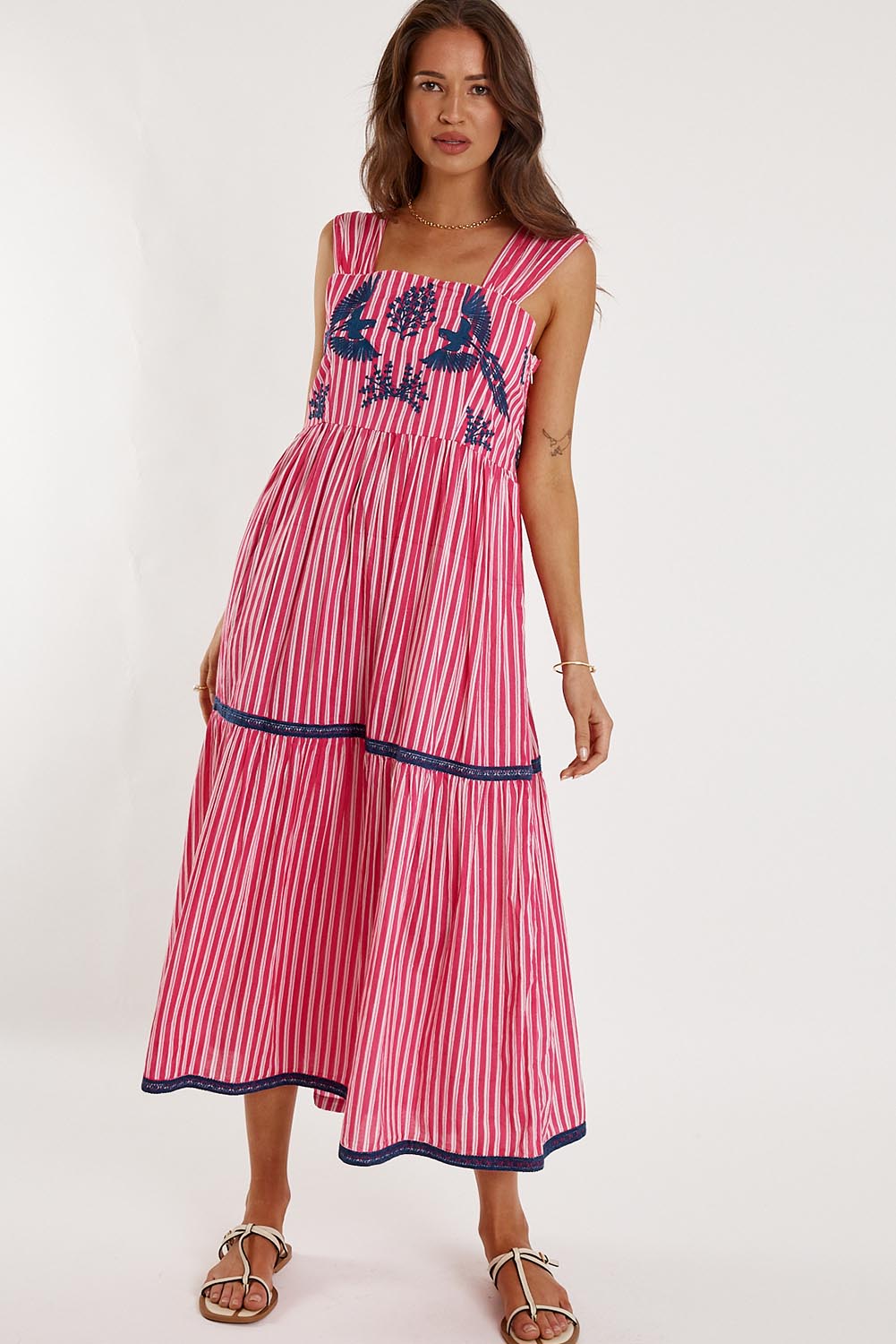 Antibes Cotton Maxi Dress - Pink
