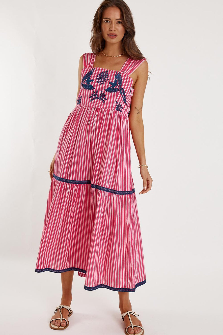 Antibes Cotton Maxi Dress - Pink