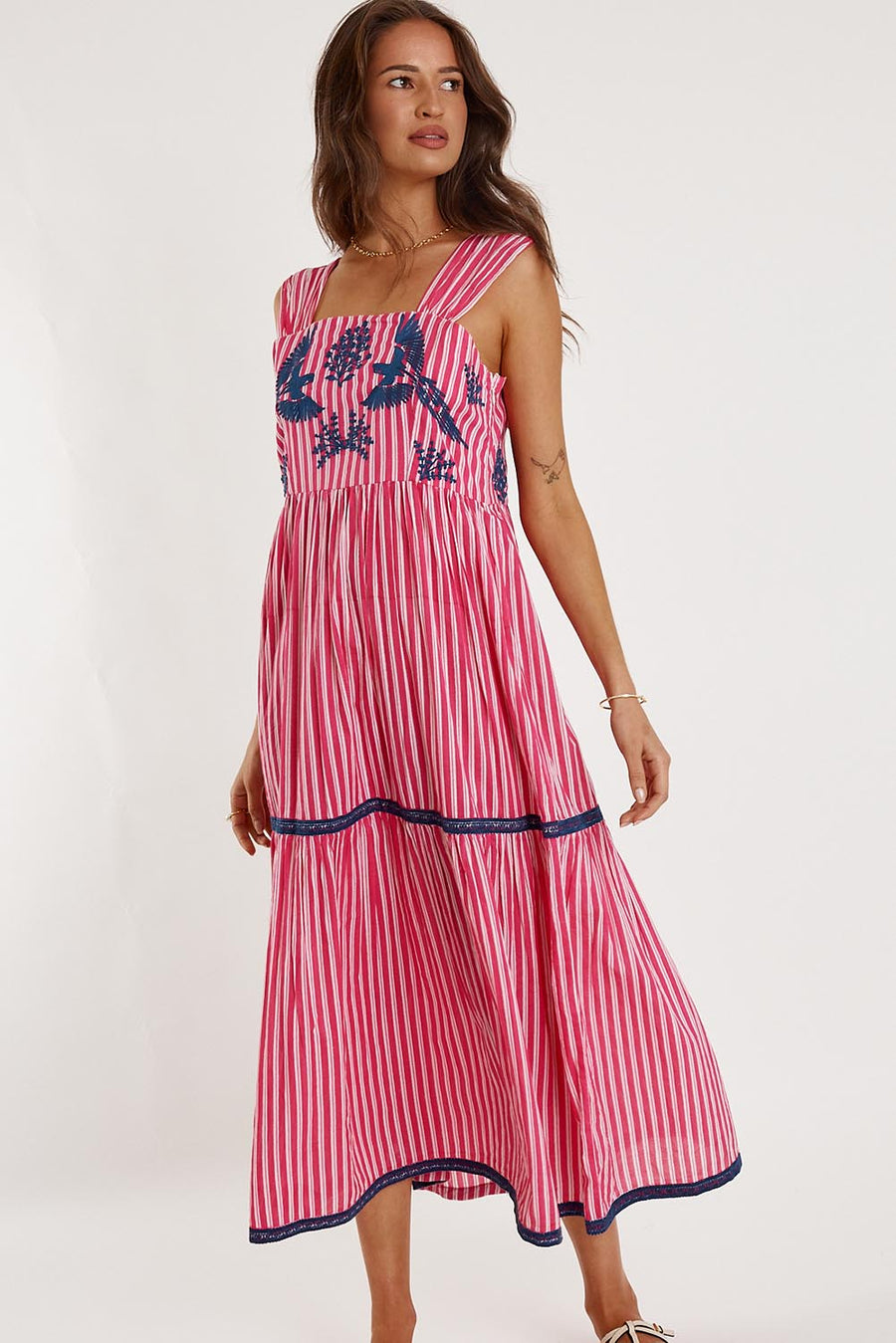 Antibes Cotton Maxi Dress - Pink