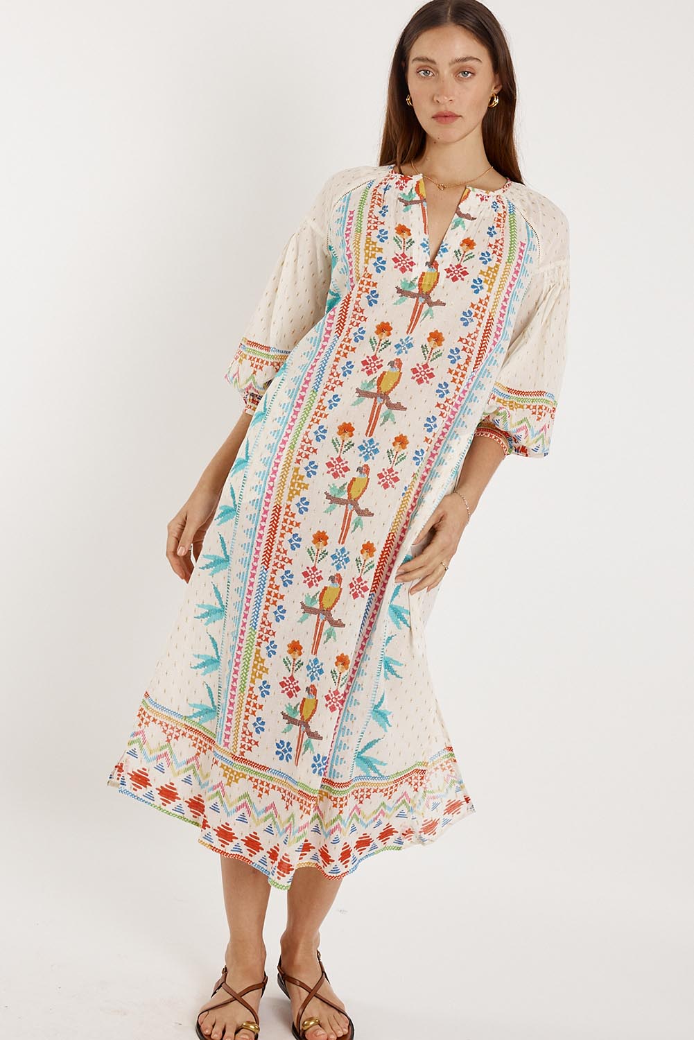 Biscay Cotton Blend Dress - White