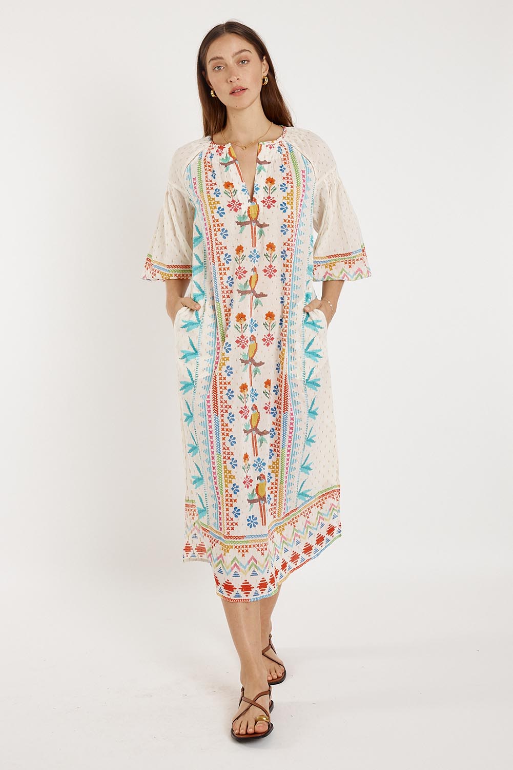 Biscay Cotton Blend Dress - White