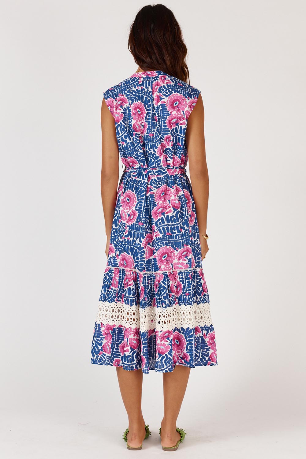 Catembe Cotton Midi Dress - Navy