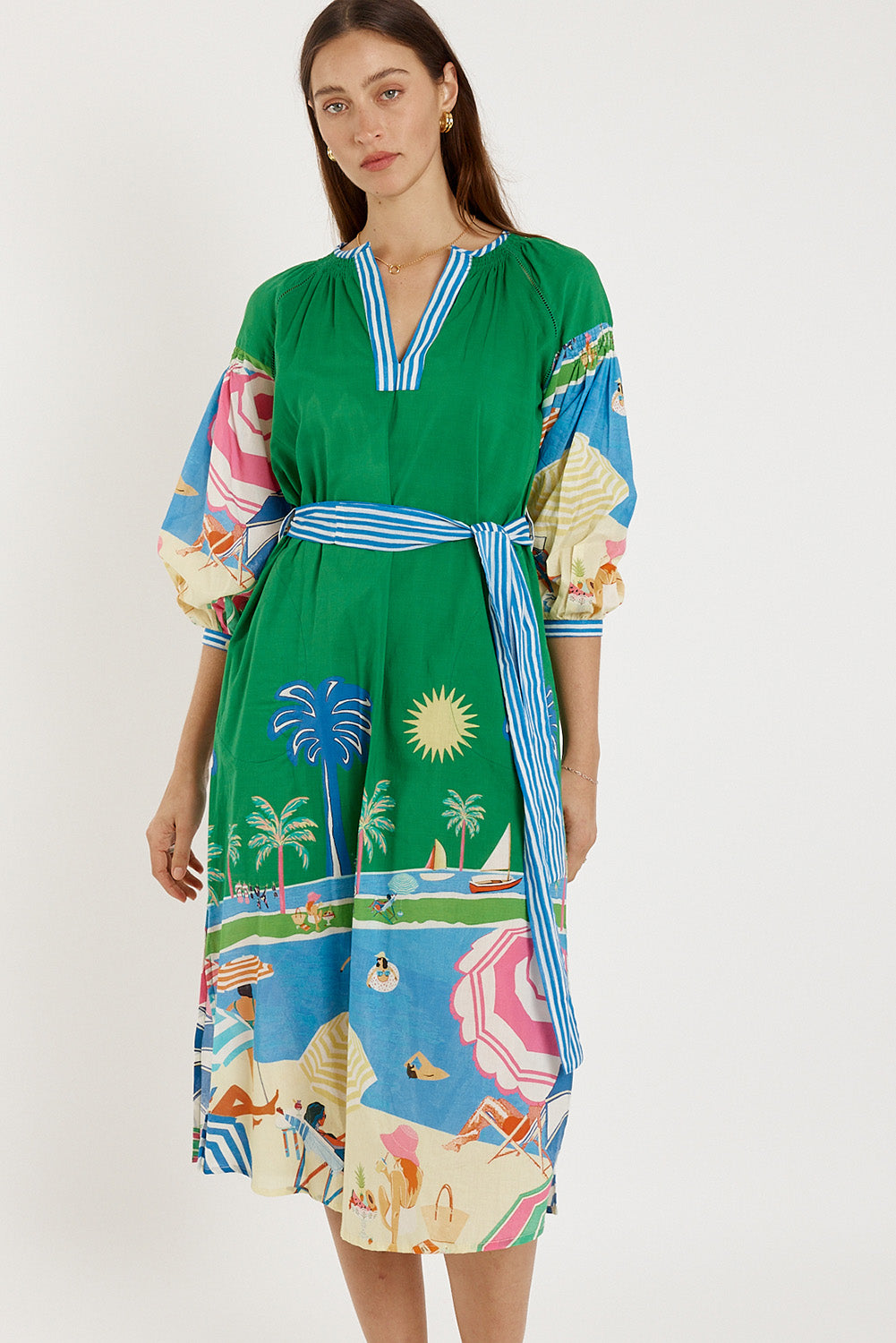 Cote D'azur Cotton Dress - Print