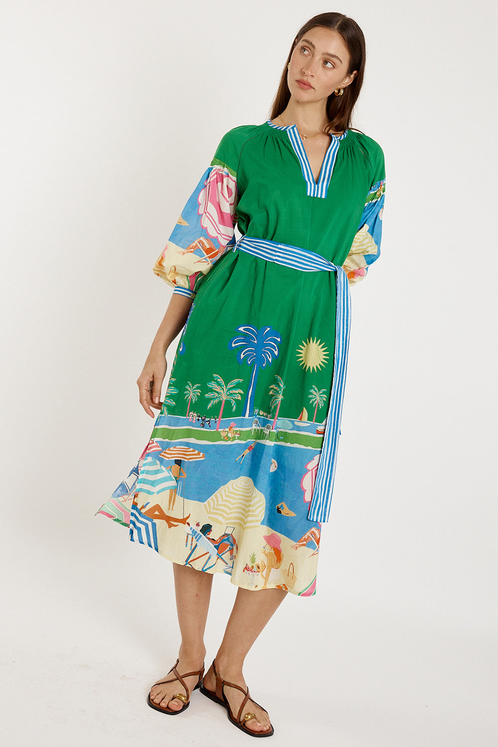 Cote D'azur Cotton Dress - Print