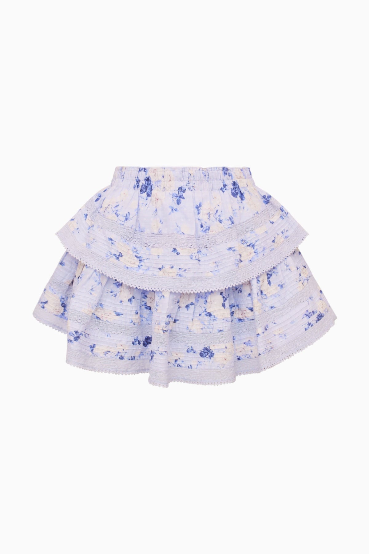 Ruffle Mini Heirloom Print Skirt