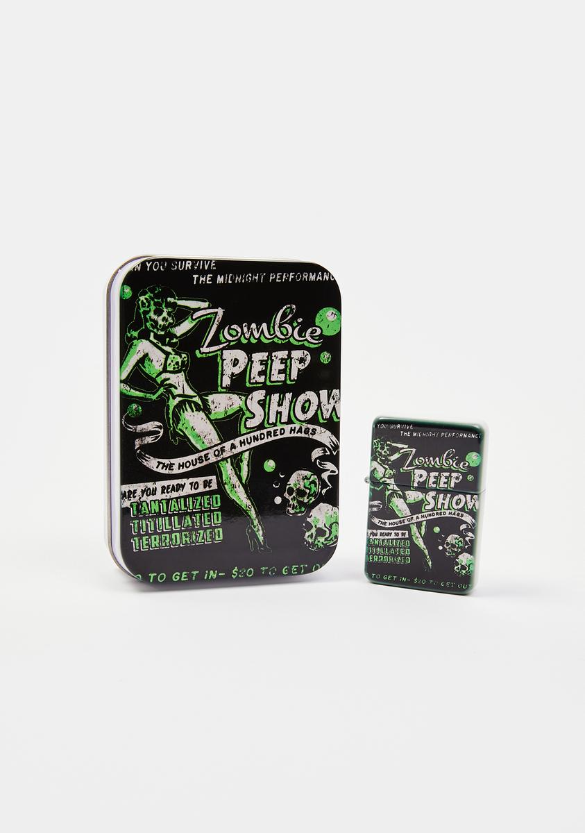 Zombie Peep Show Lighter With Tin