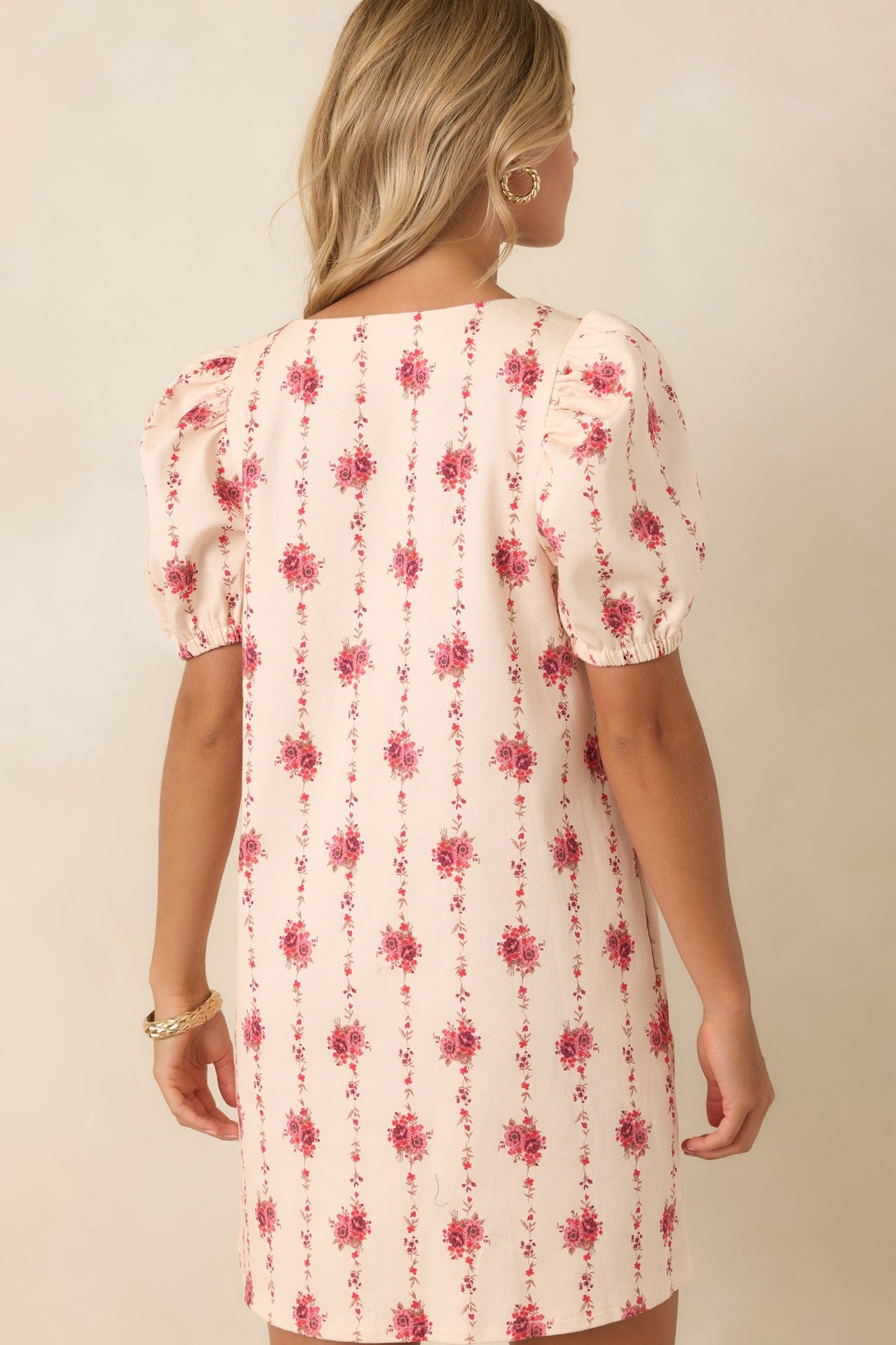 Garden Keepsake Ivory Floral Cotton Mini Dress