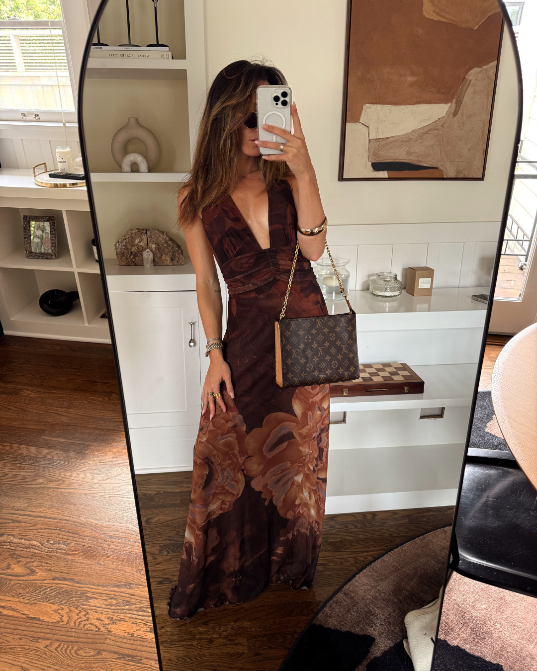 Rosalia Mocha Mesh Maxi Dress
