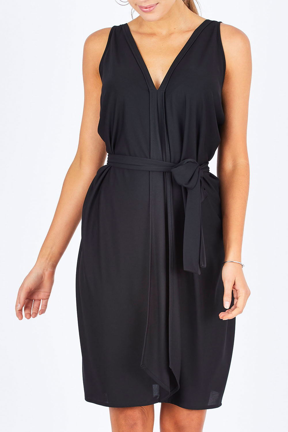 Column Drape Dress - Black