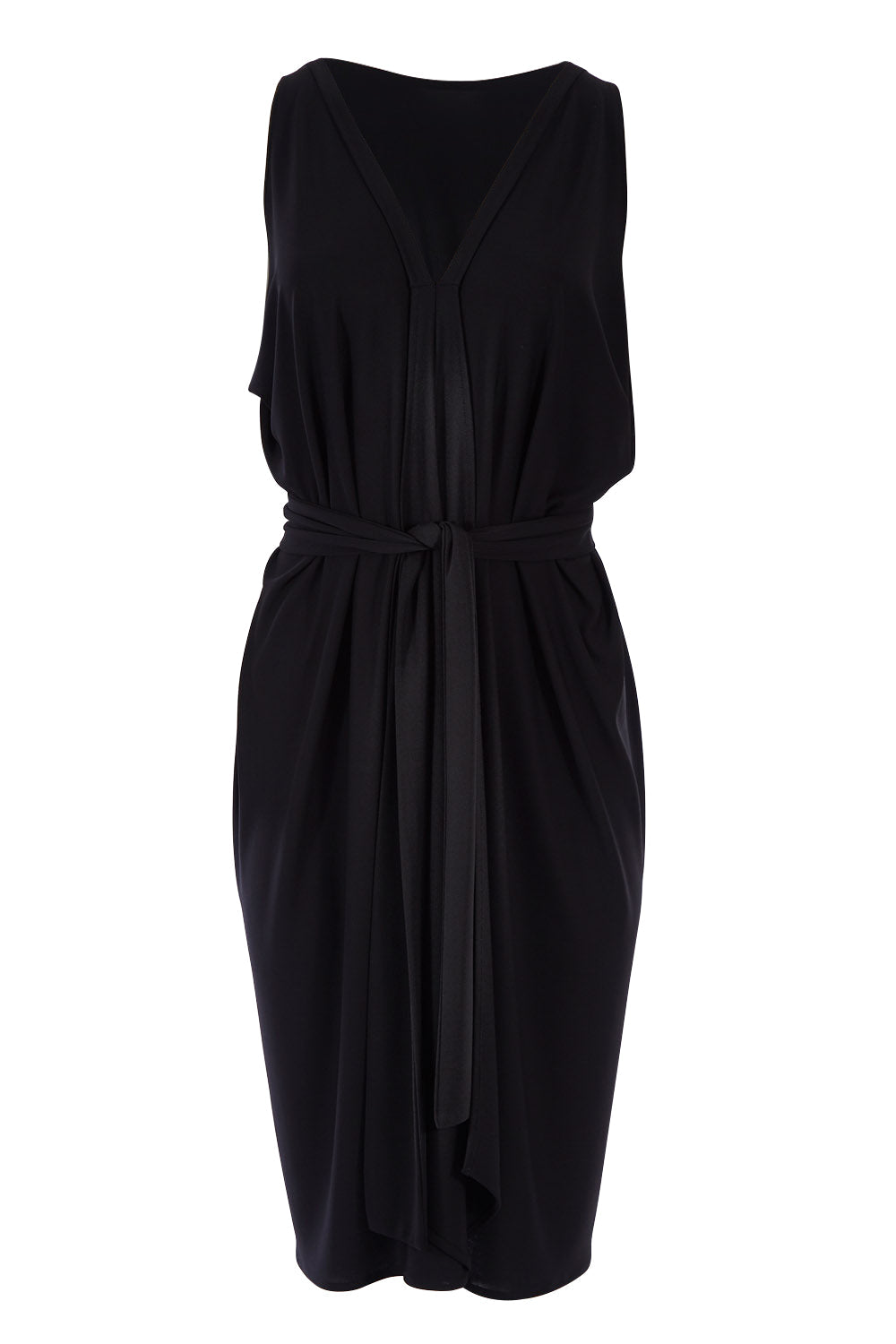 Column Drape Dress - Black