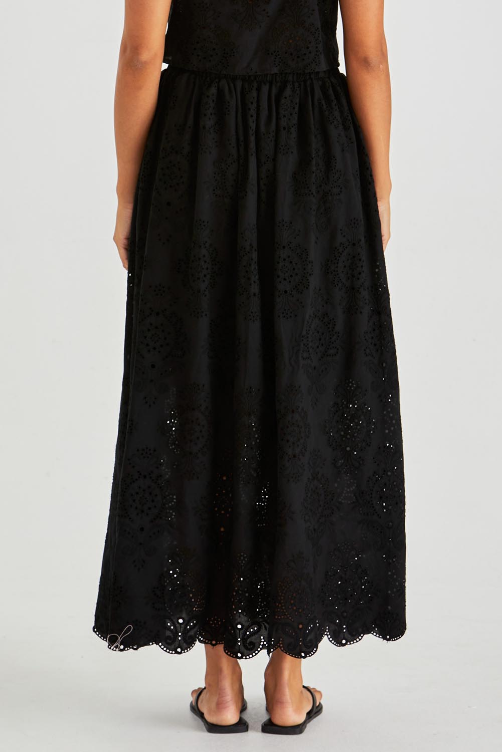 Ani  Cotton Full Skirt - Black