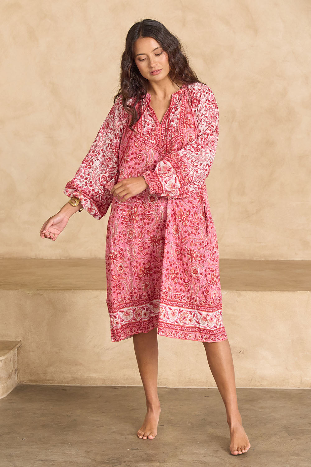 Cottesloe Beach Cotton Shift Dress - Pink