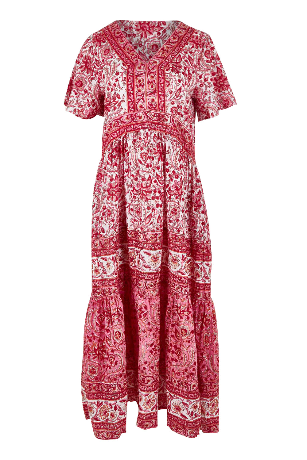 Cottesloe Beach Cotton Maxi Dress - Pinkfloral