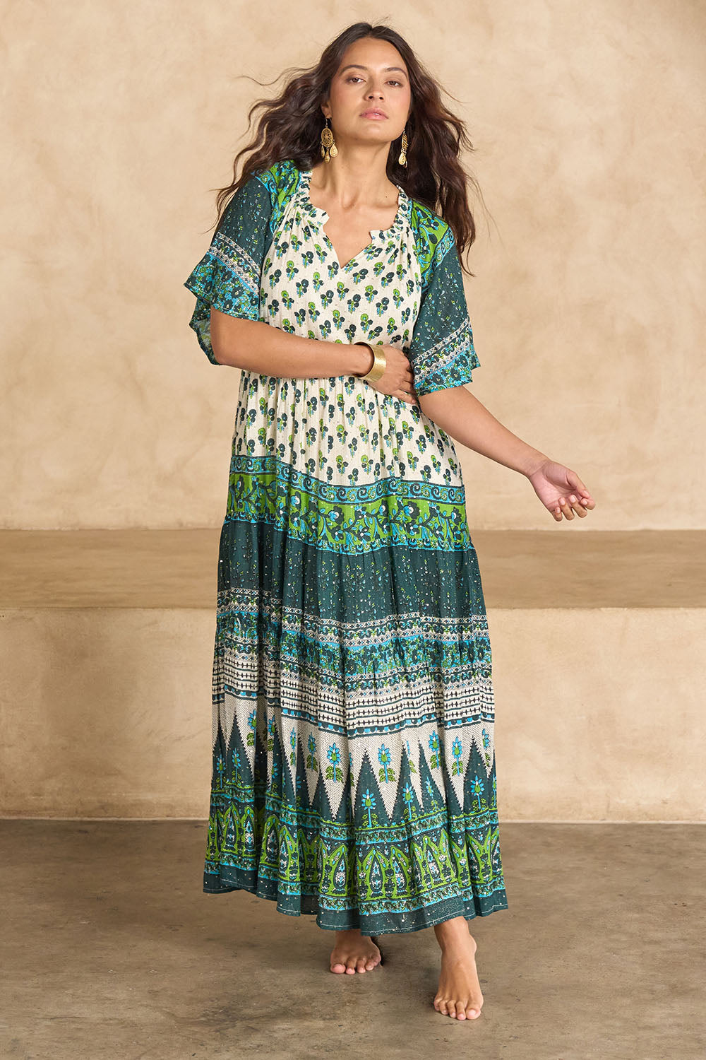 Angel Falls Long Dress - Green