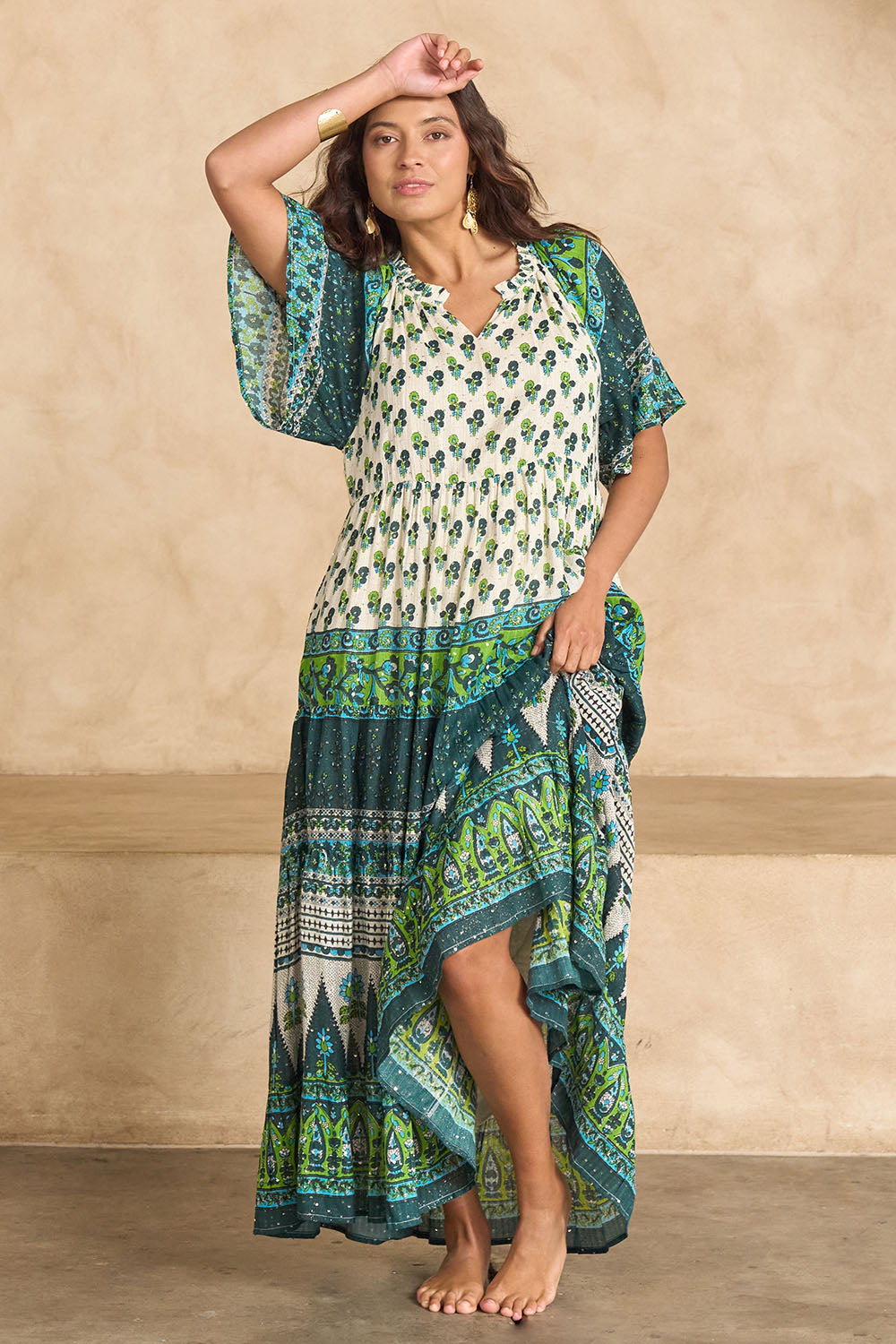 Angel Falls Long Dress - Green