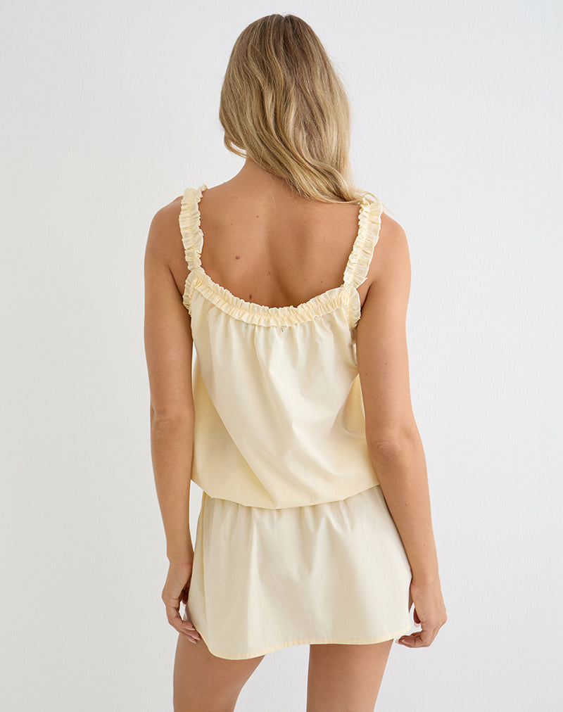 Shasta Mini Dress in Poplin Buttermilk