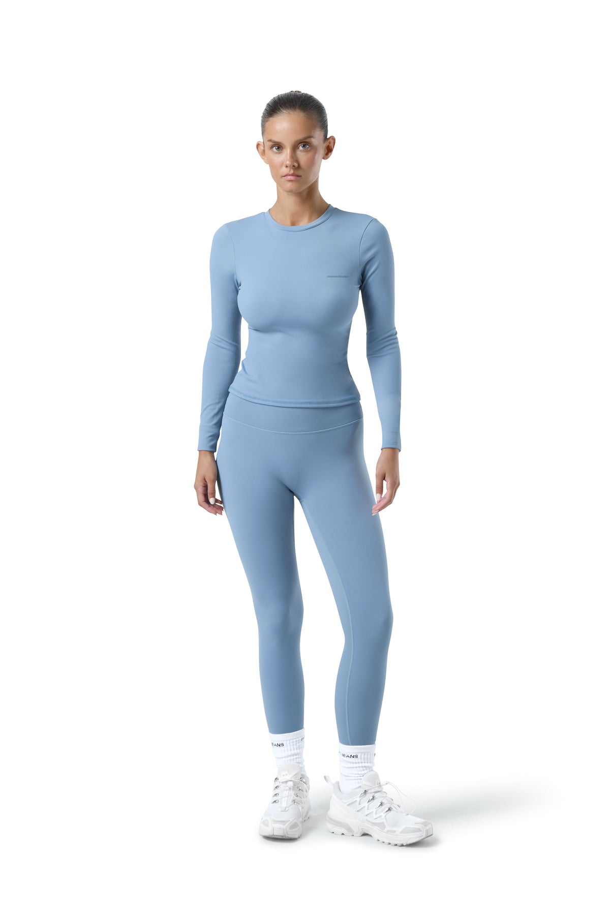 Soft Active Long Sleeve Top in Mid Blue