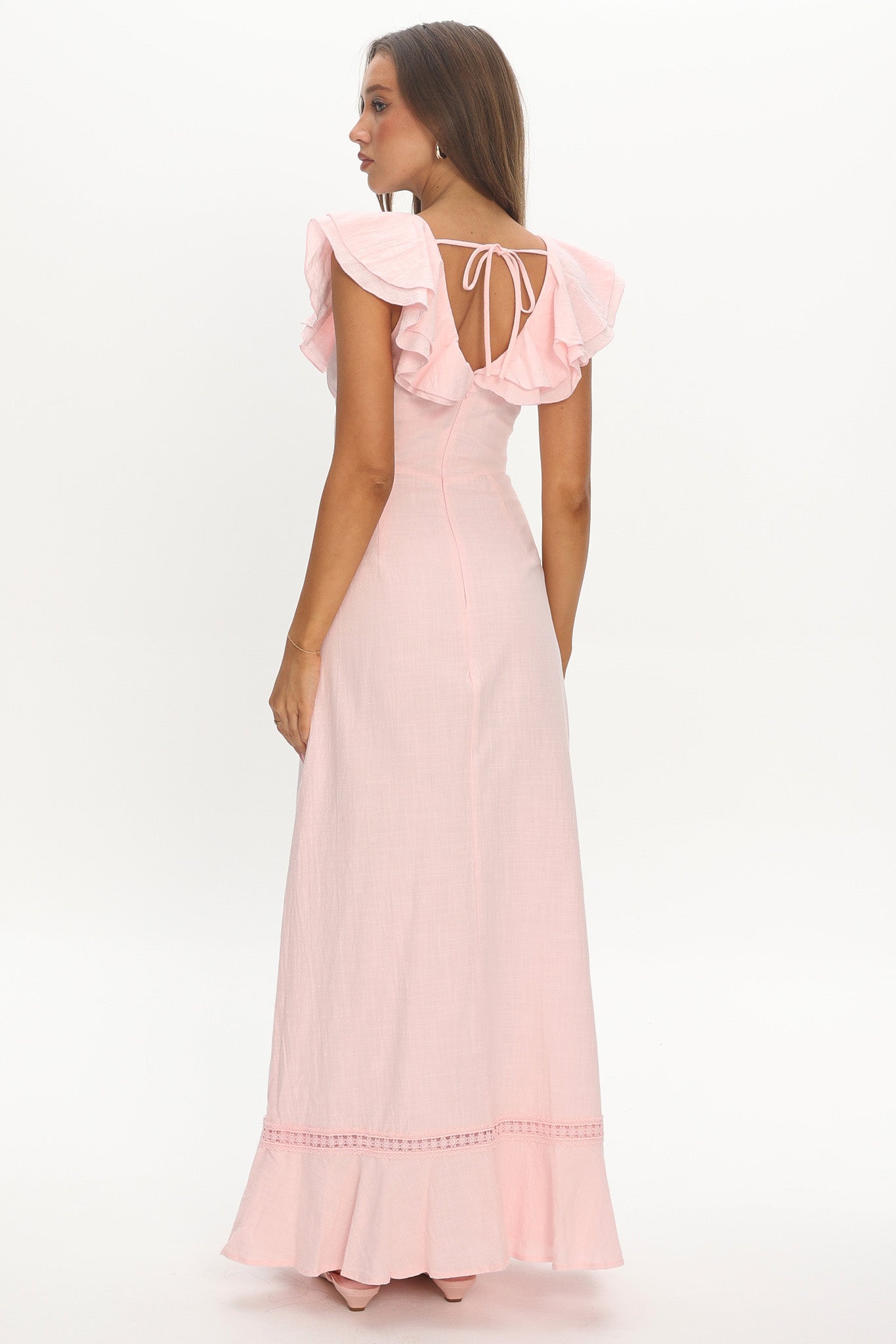 Posie Ruffle Tiered Maxi Dress Pink
