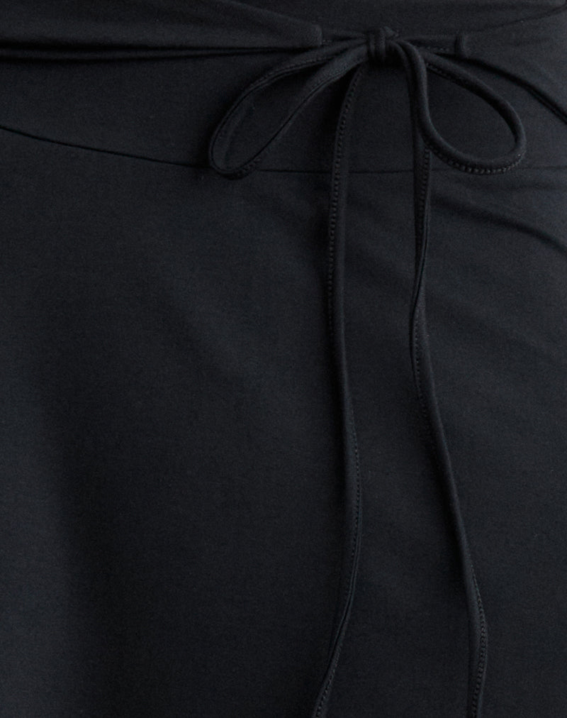 Nestapa Tie Waist Midi Skirt in Black