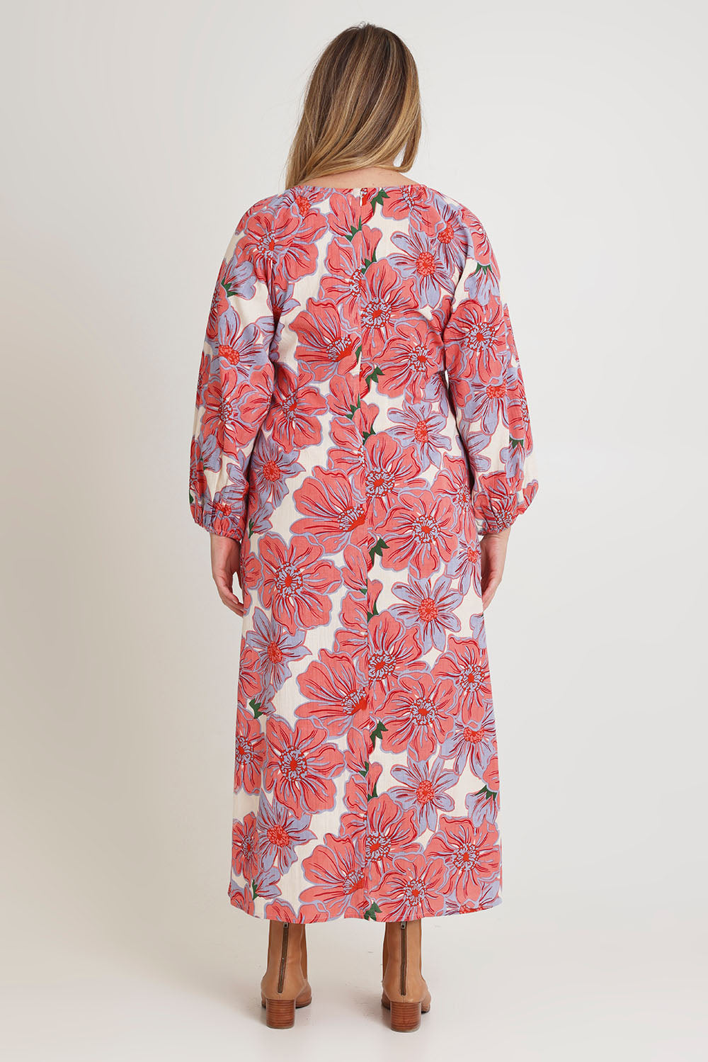 Aimee A-Line Cotton Dress - Rosettes