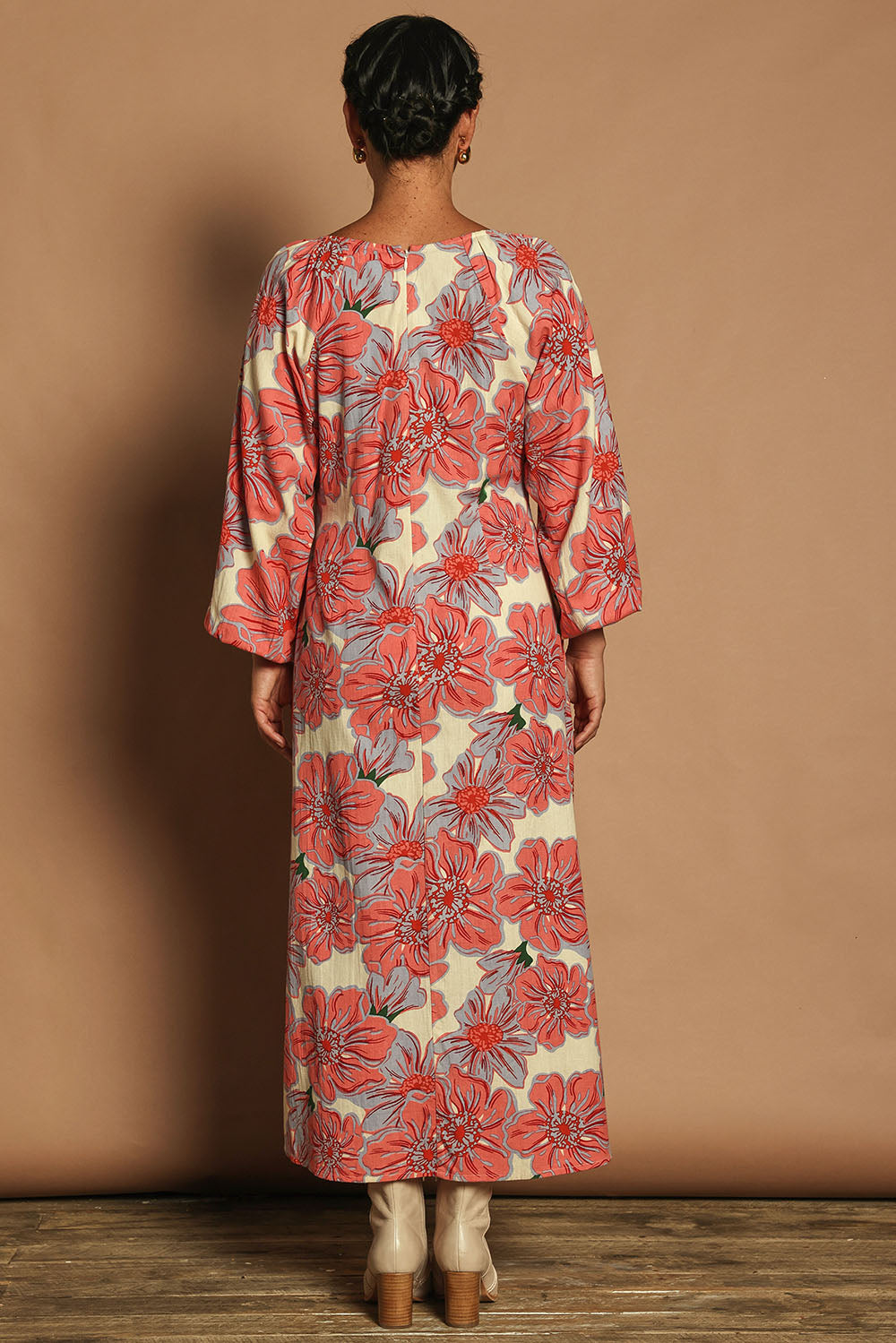 Aimee A-Line Cotton Dress - Rosettes