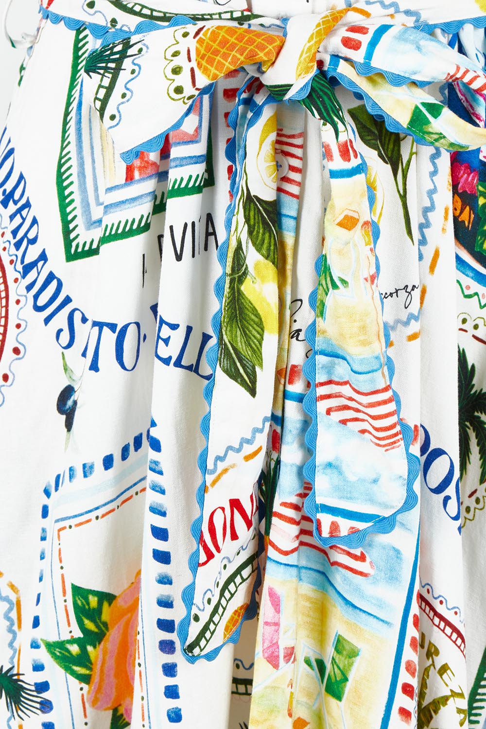Amalfi Linen Blend Dress - Bluemulti