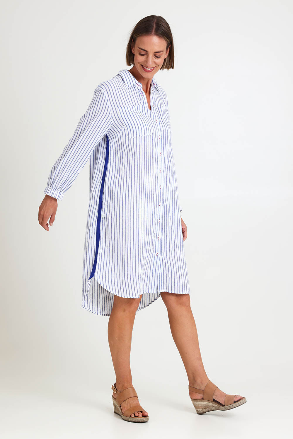 Coast Stripe Shirtdress – Bluewhite