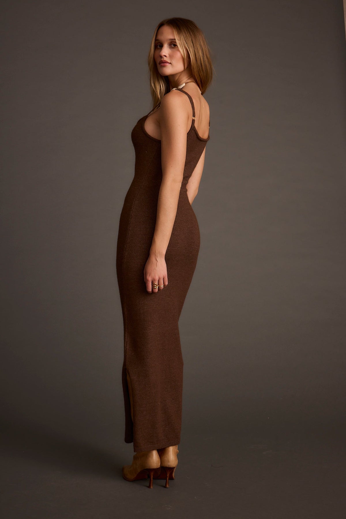 Teresa Mocha Sweater Midi Dress