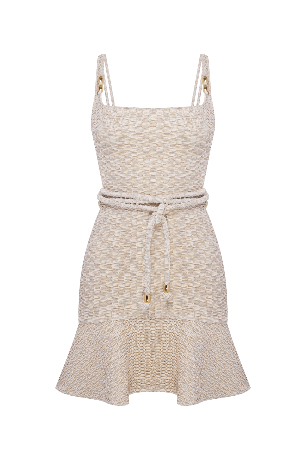 Golden Knit Mini Dress