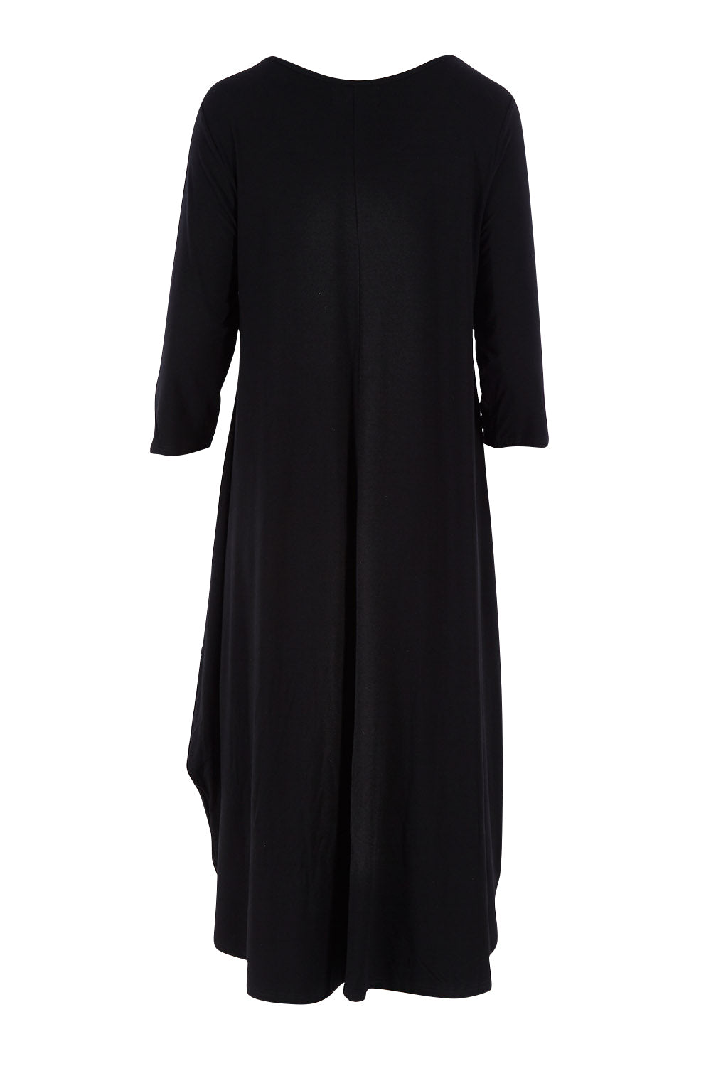 3/4 Sleeve Bamboo Maxi Dress - Black