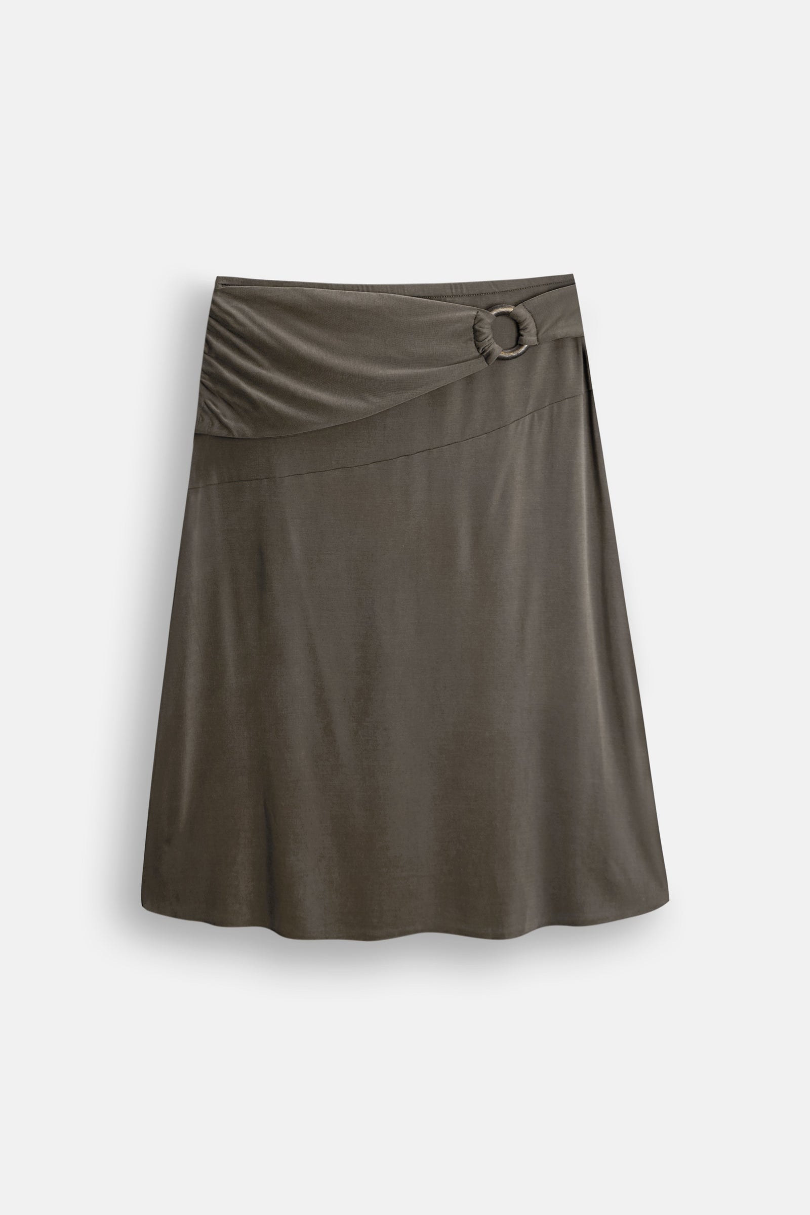 Yusra Midi Skirt in Cupro Dark Brown
