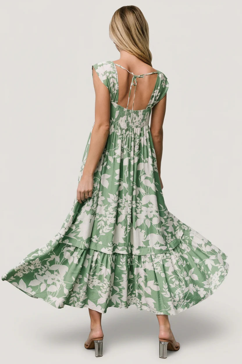 Aita Maxi Dress | Green + Ivory Floral