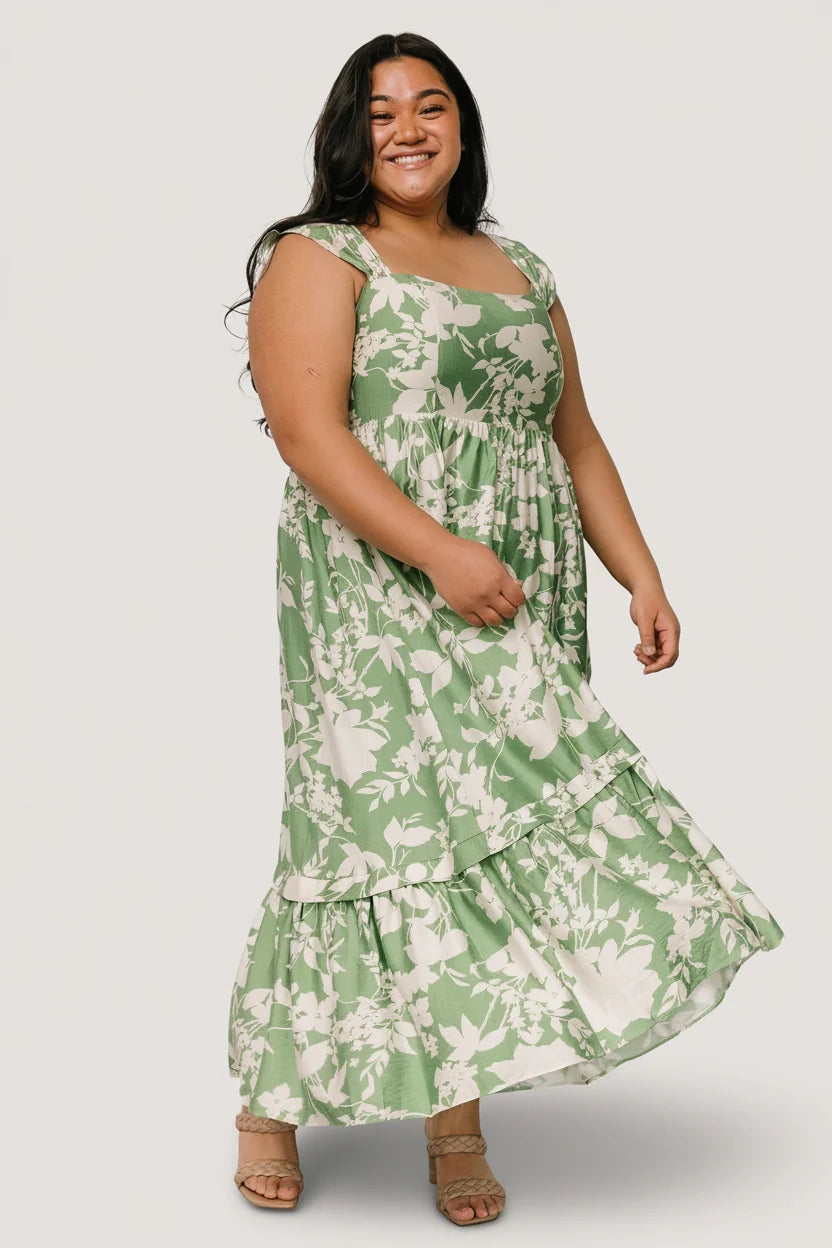 Aita Maxi Dress | Green + Ivory Floral