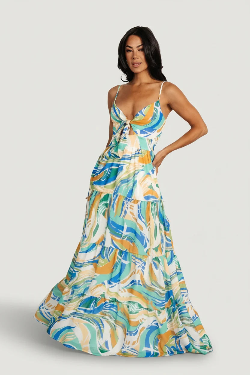 Alexis Maxi Dress | Blue Multi Print