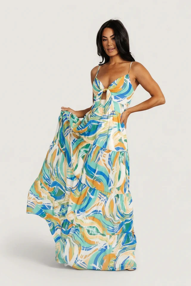 Alexis Maxi Dress | Blue Multi Print