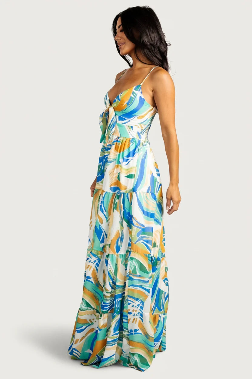 Alexis Maxi Dress | Blue Multi Print