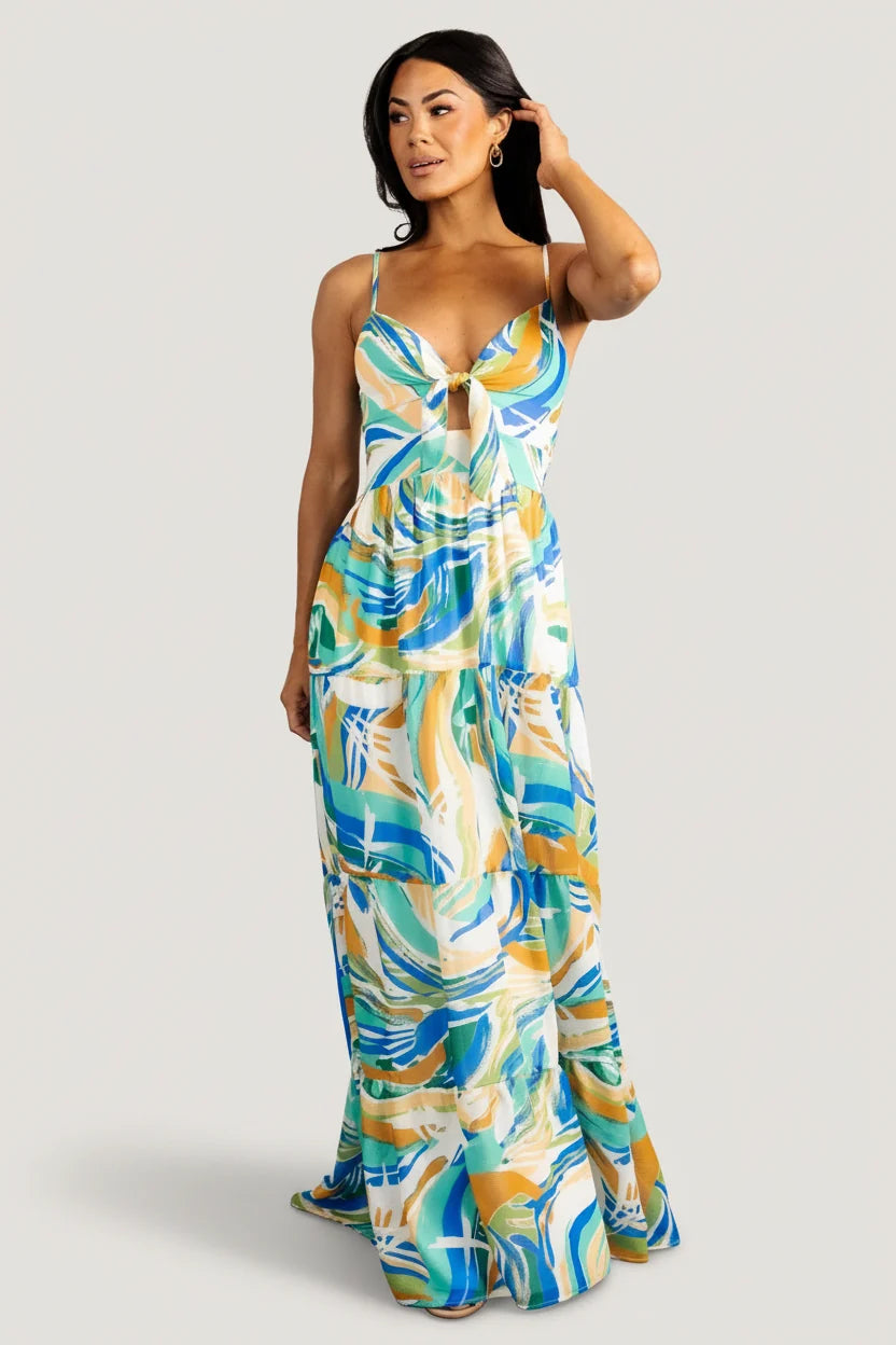 Alexis Maxi Dress | Blue Multi Print