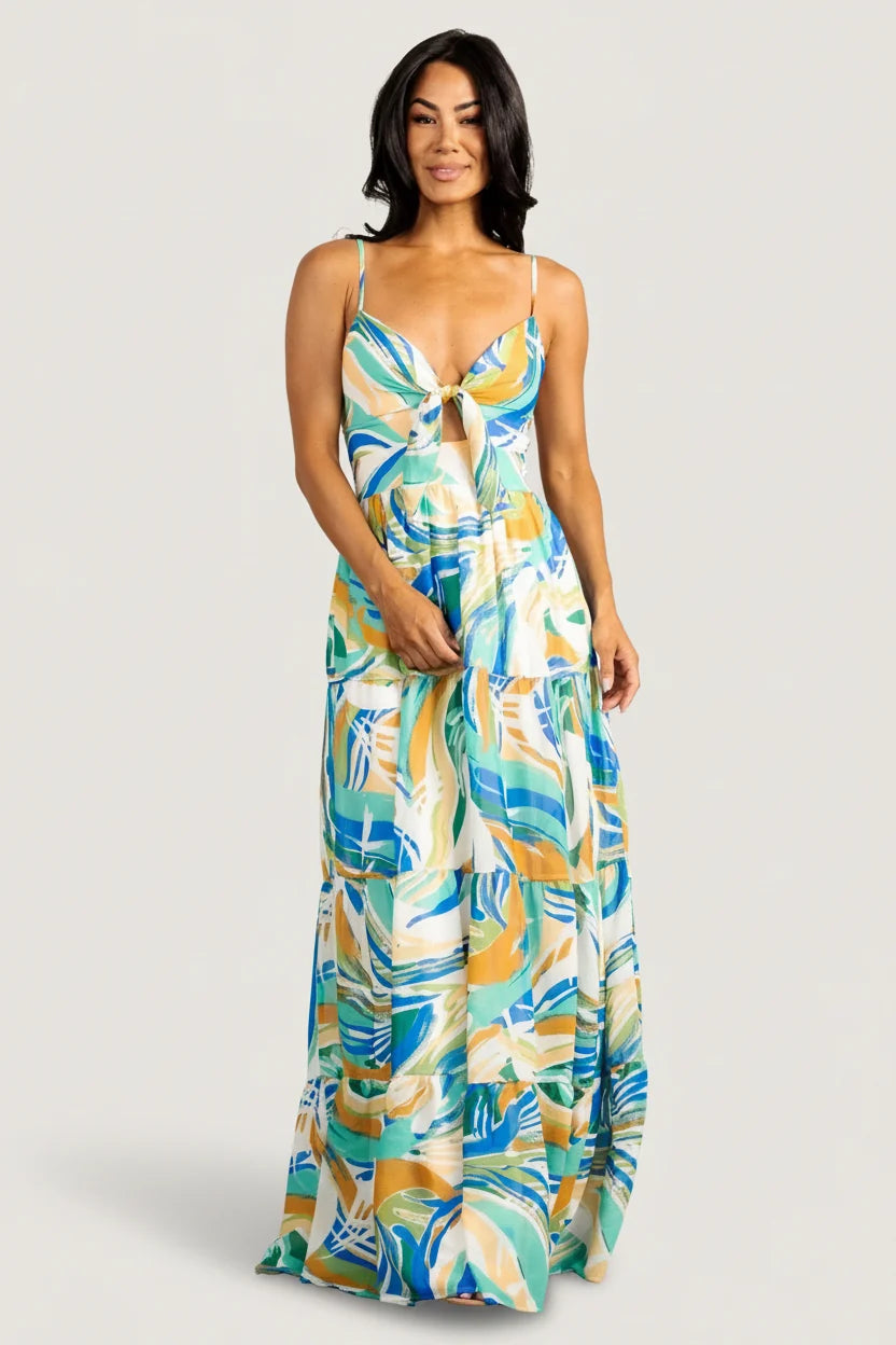 Alexis Maxi Dress | Blue Multi Print