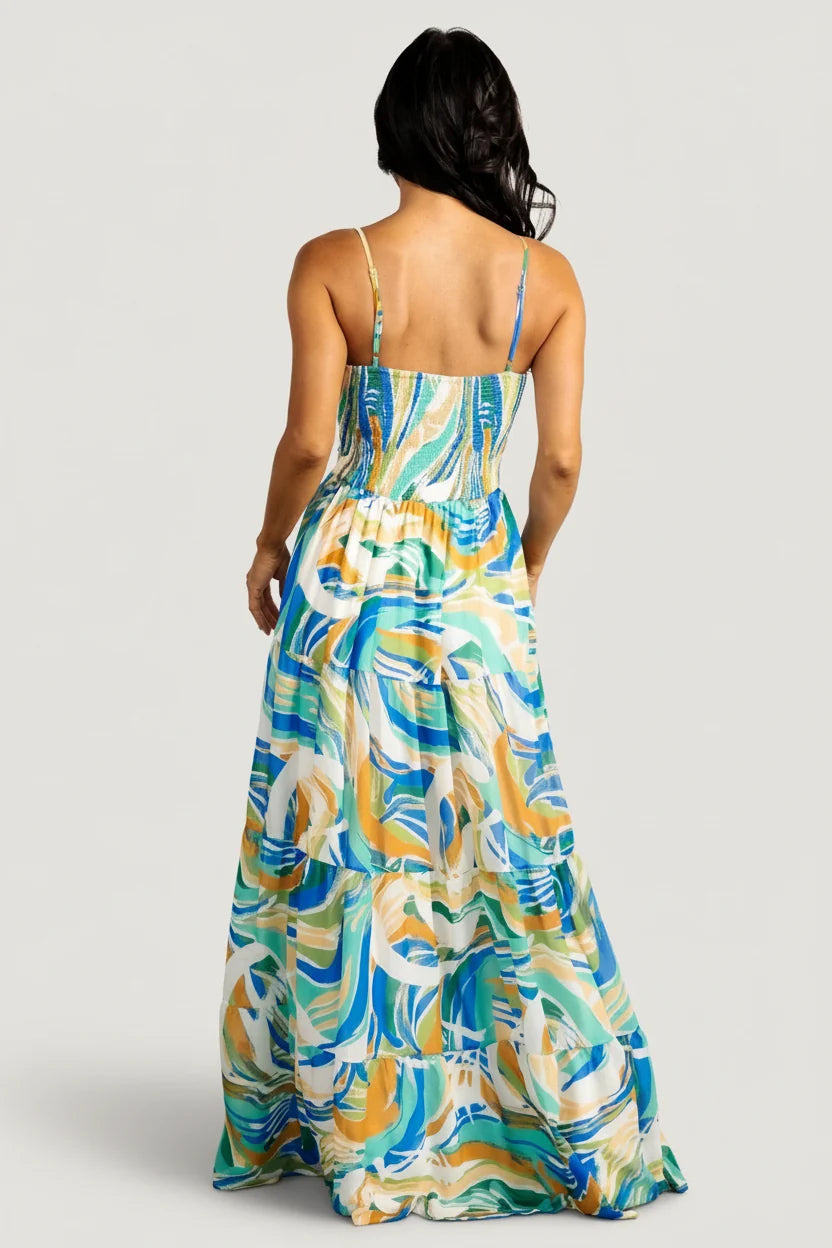 Alexis Maxi Dress | Blue Multi Print
