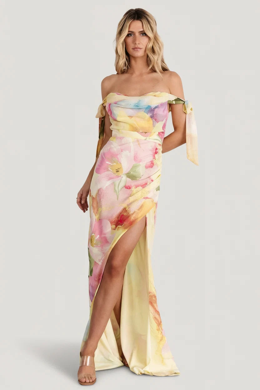 Allegra Off Shoulder Maxi Dress | Multi Floral