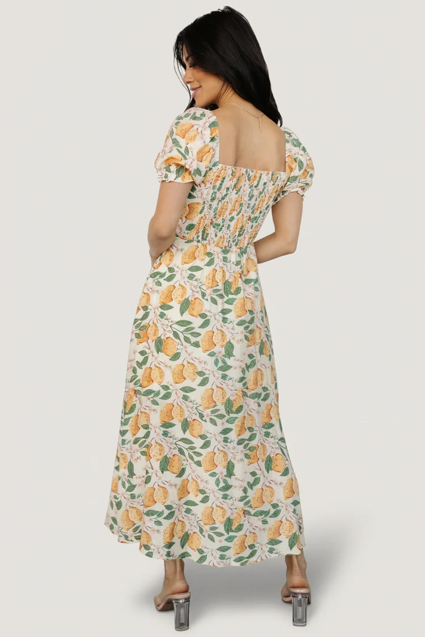 Amalfi Midi Dress | Lemon Print