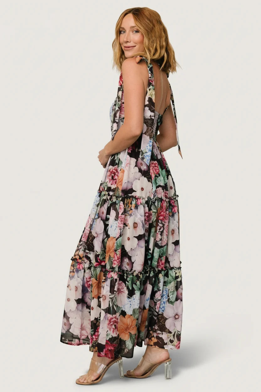 Anita Maxi Dress | Black Multi Floral