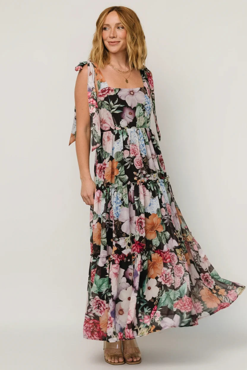 Anita Maxi Dress | Black Multi Floral